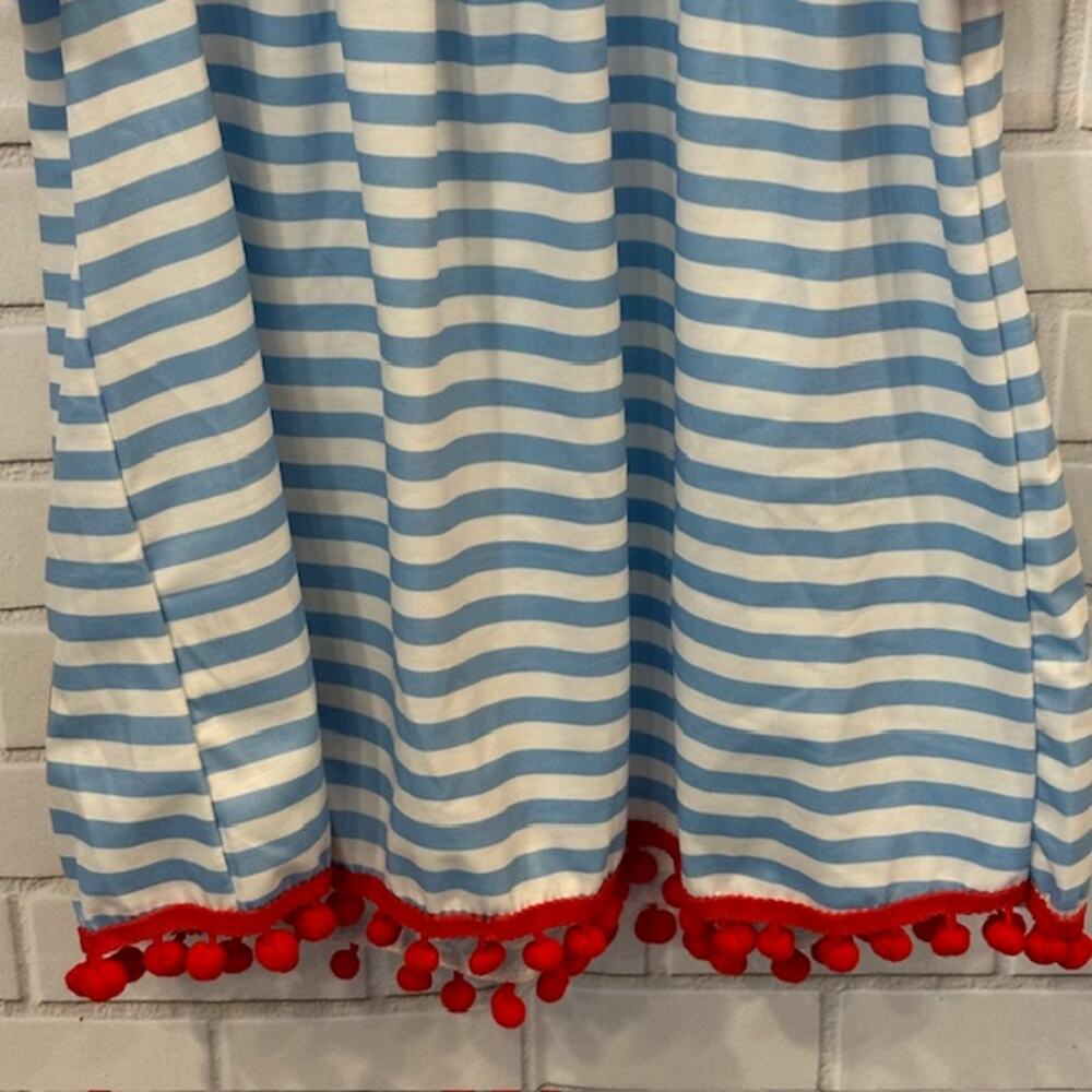 Boutique Abby & Evie 18 Month Blue Striped Dog School Theme Dress Cotton Blend - Picture 6 of 8